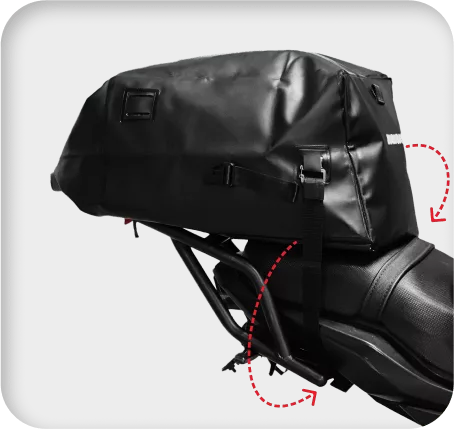 ROROBAG 3 車底固定設計，穩定安全，靈活適用於各類機車。