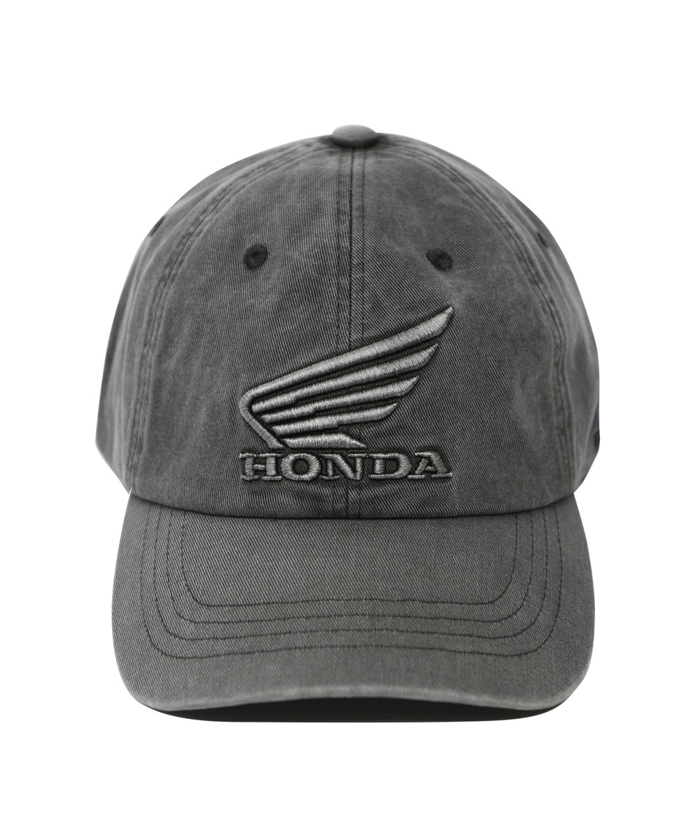 Honda Wing logo Pigment Cap HRC 黑灰色牛仔布料舊化 刺繡LOGO棒球帽