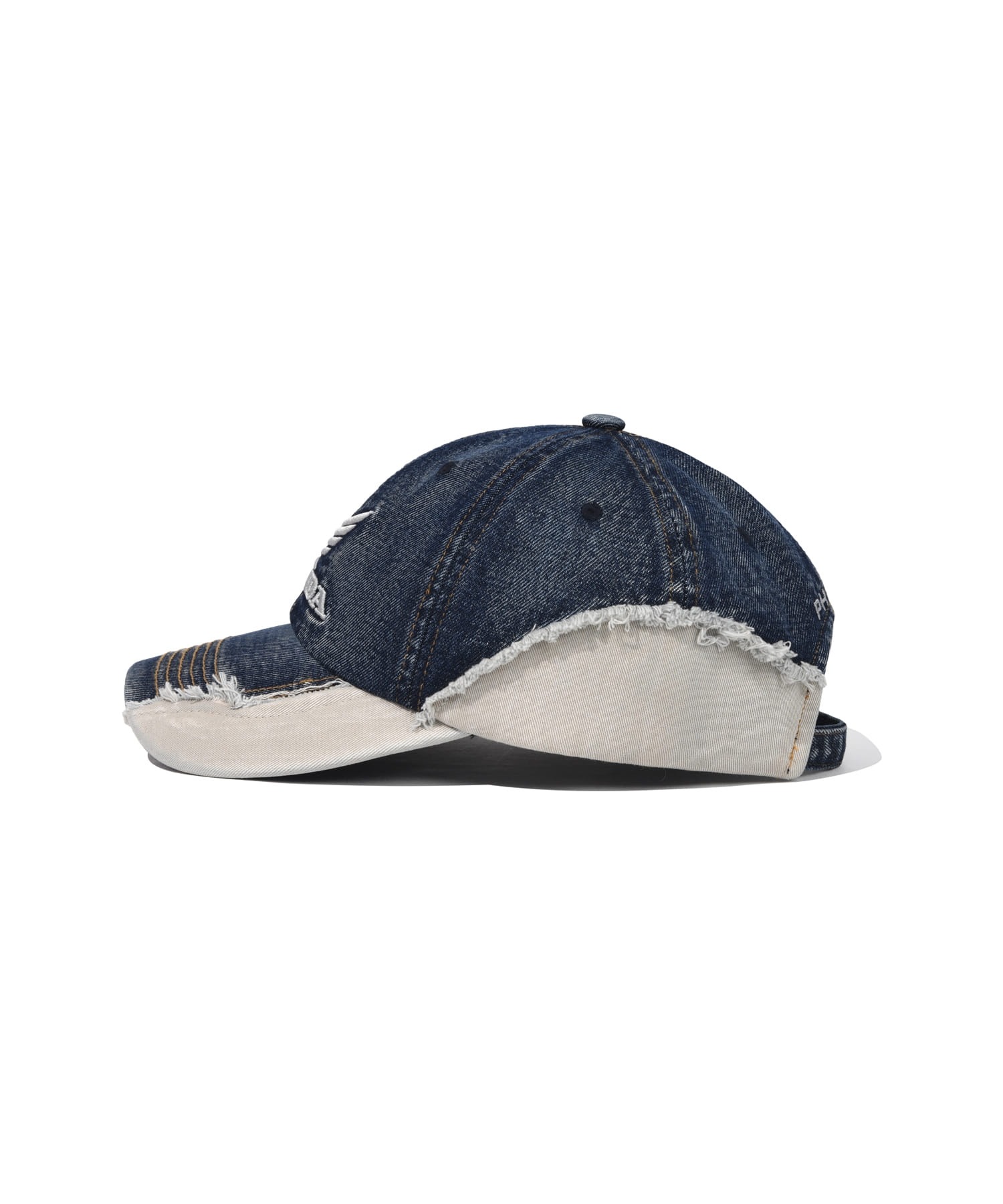 Vintage Cutoff Cap Dark Navy 復古牛仔布拼接Honda刺繡Logo棒球帽:圖片 2