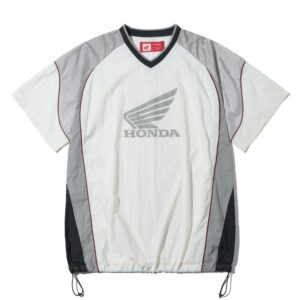 Track nylon T-shirt Ivory 白灰色夢想之翼銀