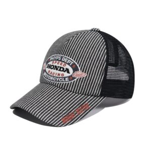 Alternative view of Honda Stripe Mesh Cap 黑色條紋Honda刺繡網眼棒球帽