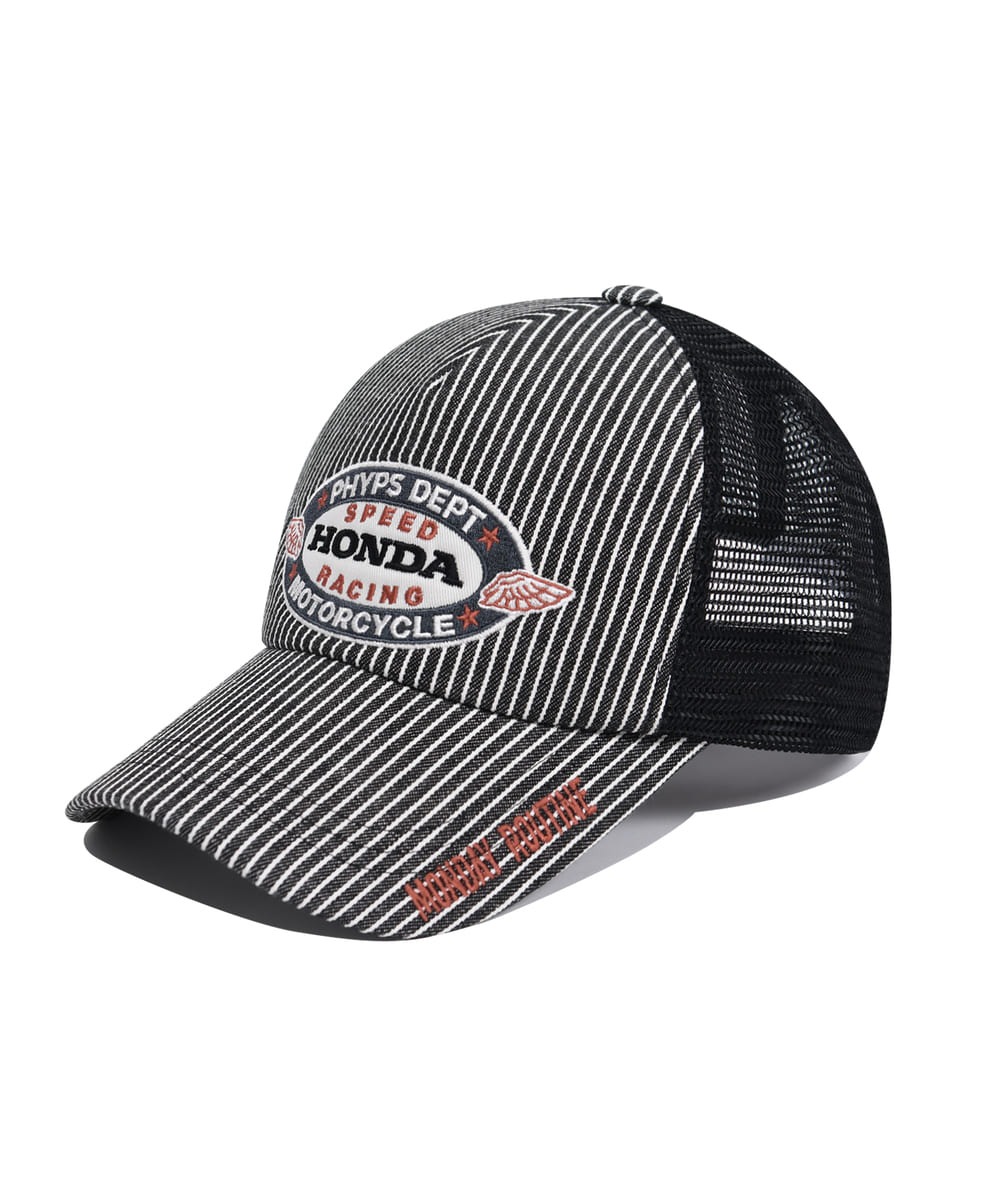 Honda Stripe Mesh Cap 黑色條紋Honda刺繡網眼棒球帽:圖片 2