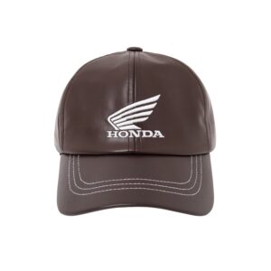 Engineered Leather Ball Cap  復古皮革咖啡色刺繡 Logo 棒球帽