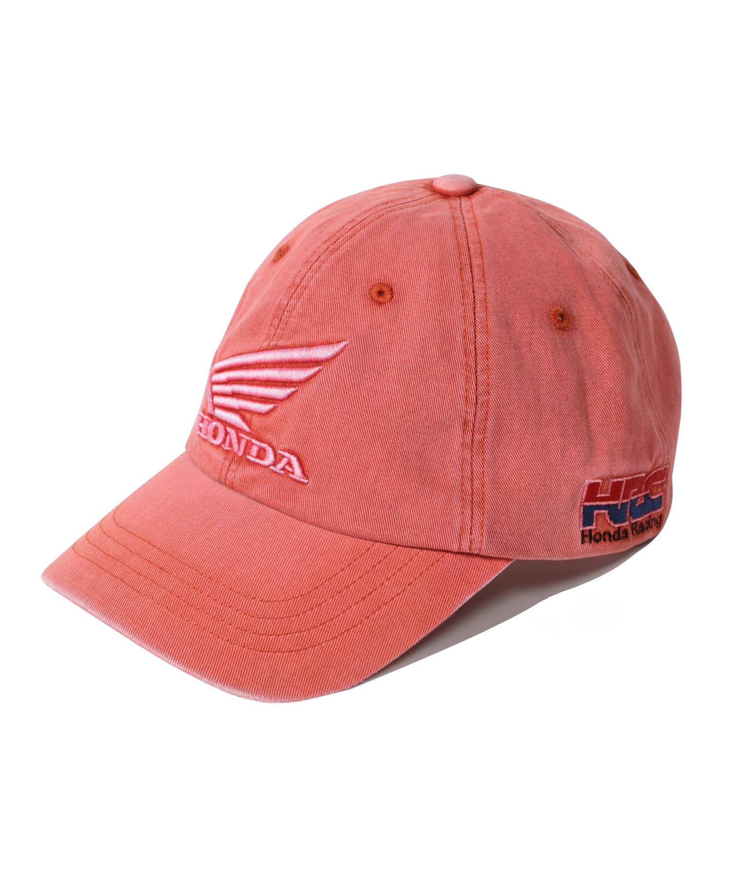 Honda Wing logo Pigment Cap HRC 粉紅色牛仔布料舊化 刺繡LOGO棒球帽:圖片 2