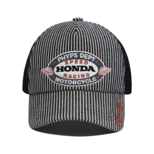 Honda Stripe Mesh Cap 黑色條紋Honda刺繡網眼棒球帽