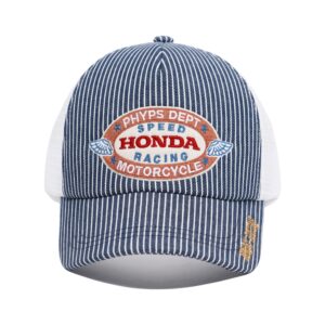Honda Stripe Mesh Cap 淺藍色條紋Honda刺繡網眼棒球帽