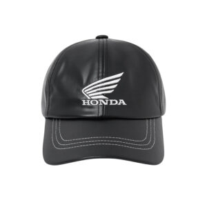 Engineered Leather Ball Cap  復古皮革黑色刺繡 Logo 棒球帽